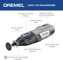 Dremel 8220-1/28 12-Volt Max Cordless Rotary Tool Kit- Engraver Sander - Gray Like New