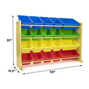 HUMBLE CREW NATURAL PRIMARY EXTRA LARGE TOY ORGANIZER WITH 20 STORAGE BINS - Like New
