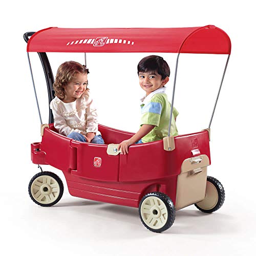 STEP2 ALL AROUND CANOPY WAGON KIDS RIDE ON TOY STROLLER SUBSTITUTE 822799 - RED - Like New