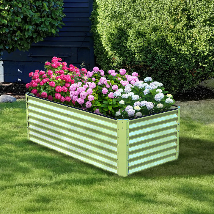SAVANA GALVANIZED STEEL RAISED GARDEN BED 72"L×36"W×24"H - MINT - Scratch & Dent