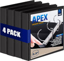 4 Pack of 2.5” Smooth Opening Angle D-Ring View Black Binders Professional - Brand New
