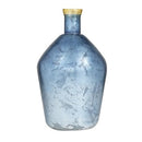 Deco 79 Glass Decorative Vase Centerpiece Vase Gold Rim Flower Vase - Blue - Brand New