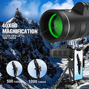 JIASIFU 40X60 HIGH DEFINITION MONOCULAR TELESCOPE SMARTPHONE ADAPTER BLACK - Like New