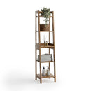 ZENNA HOME BAMBOO LINEN TOWER WITH 5 SHELVES - BAMBOO - Scratch & Dent
