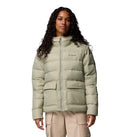 COLUMBIA WOMENS HARMONY FALLS HOODED DOWN JACKET - SIZE: WOMEN M - SAFARI - Brand New