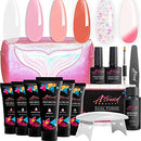 Astound Beauty Poly Nail Gel Kit with UV Lamp, Slip Solution and Glitter - Brand New