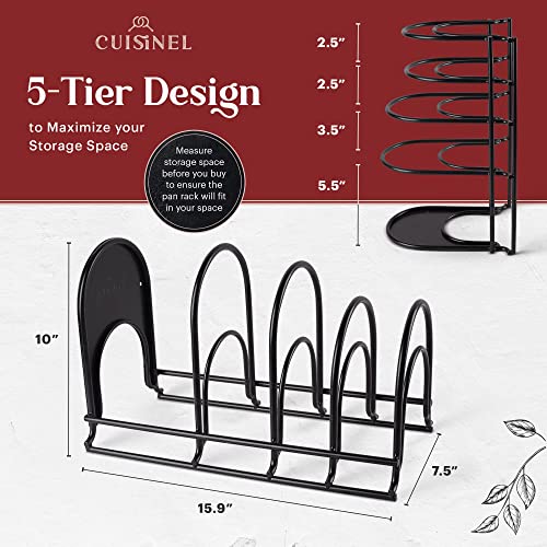 Cuisinel Pots and Pans Organizer Rack 60 to 100-LBS 8mm C-207-MBLK - Matte Black Like New