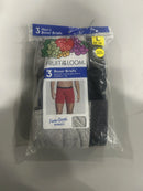 FRUIT OF THE LOOM COOL ZONE FLY BOXER BRIEFS 3 PACK - SIZE: MEN L - BLACK/GRAY - Brand New