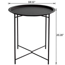 HollyHOME Folding Tray Metal Side Table - B07M84QMYN - Frosted Black - Like New
