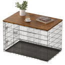 Piskyet Dog Crate Top Covers Wood Counter Top for 30 inch Dog Cage -Rustic Brown - Like New