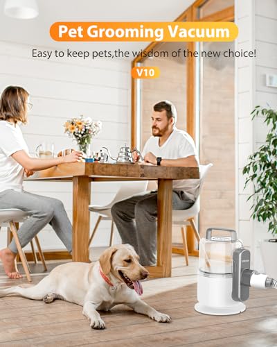 SIMPLE WAY DOG GROOMING VACUUM 2.1L 6 IN 1 KIT V10-MILKY/WHITE - Like New