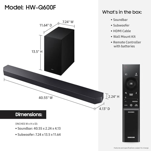 SAMSUNG Q-SERIES SOUNDBAR 3.1.2 CH SUBWOOFER SPACEFIT SOUND PRO - BLACK - Like New