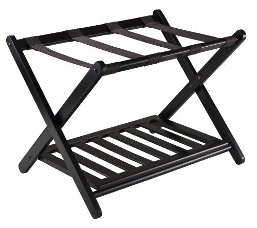 WINSOME REESE LUGGAGE RACK, STORAGE SHELF, NO ASSEMBLY - ESPRESSO - Like New