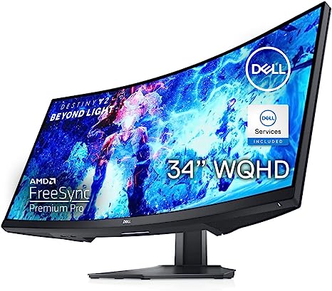 Dell Curved Gaming 34" WQHD 3440 x 1440 Curved Monitor S3422DWG - Black - Like New