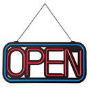 LED Neon Open Sign for Business 24x12In Large Size Blue Frame Red Letters - Like New
