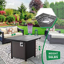 TACKLIFE Gas Fire Pit Table Lid Lava Rock Auto-Ignition 50000 BTU GFP06 - BLACK - Like New