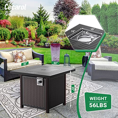 TACKLIFE Gas Fire Pit Table Lid Lava Rock Auto-Ignition 50000 BTU GFP06 - BLACK - Like New