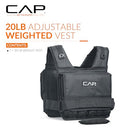 CAP BARBELL ADJUSTABLE WEIGHTED VEST, 20 LBS, HEAVY-DUTY WORKOUT VEST - BLACK - Brand New