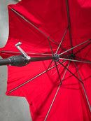 CALIFORNIA UMBRELLA 9' ROUND ALUMINUM MARKET UMBRELLA - LOGO RED - Like New