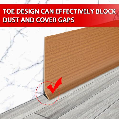 FONUNO VINYL WALL BASE BASEBOARD MOLDING TRIM 4" FLEXIBLE SELF ADHESIVE RUBBER - Brand New