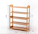 5 Tier Bamboo Shoe Rack Modern Removable Shelves 67.5 * 25 * 88.5cm OneColor - Brand New