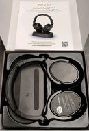 NOUUI BLUETOOTH HEADPHONES WITH TRANSMITTER CHARGING DOCK - BLACK - Like New