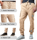 J/MCJP-4750 GALAXY BY HARVIC MEN'S TWILL CARGO JOGGERS MEN'S KHAKI L - Brand New