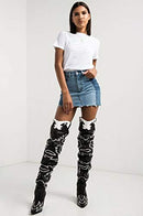 Cape Robbin Kelsey-21 Cowboy Boots Women Size: 10 - Black/White - Brand New