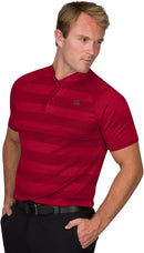 THREE SIXTY SIX MEN'S SHORT SLEEVE COLLARLESS GOLF POLO - SIZE: MEN S - PURE RED - Like New