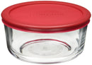 ANCHOR HOCKING SNUG FIT 4-CUP/946ML GLASS STORAGE CONTAINER (1 PACK) - RED - Like New