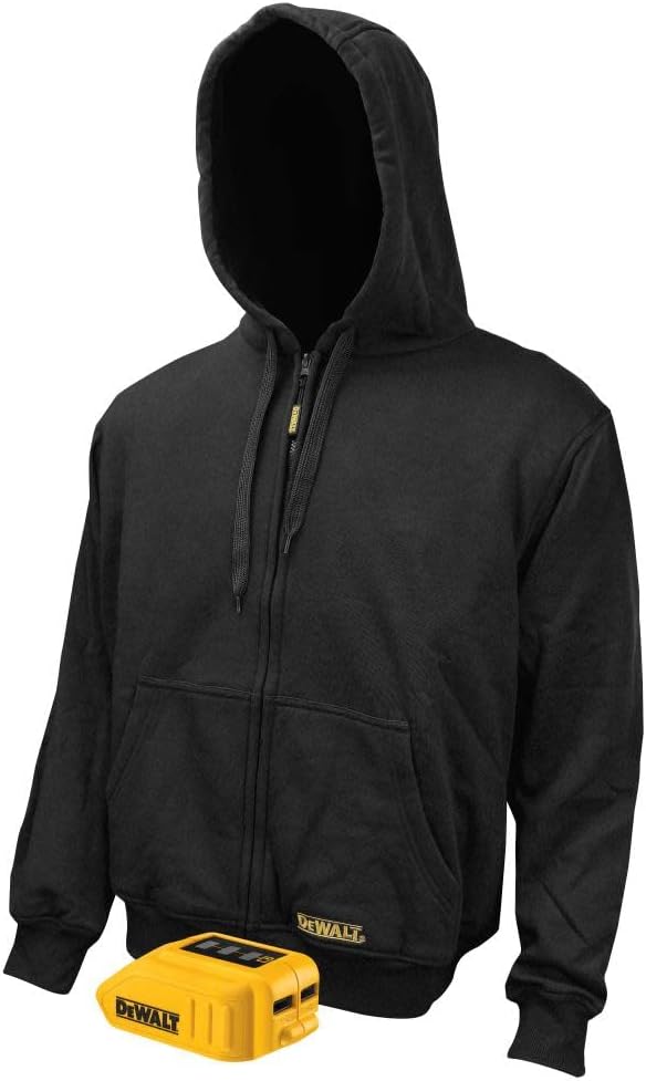 DEWALT DCHJ067B-L 20V/12V MAX Bare Hooded Heated Jacket, Black, Large - Like New
