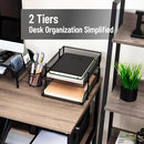 MIND READER STACKABLE PAPER TRAY DESKTOP ORGANIZER FILE STORAGE 2 PCS - BLACK - Like New