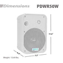PYLEPRO PDWR50W INDOOR/OUTDOOR WATERPROOF SPEAKERS - WHITE - Like New