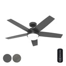 Hunter Fan 52" Ceiling Fan Lights Remote Control Matte Black CC52507 - Like New