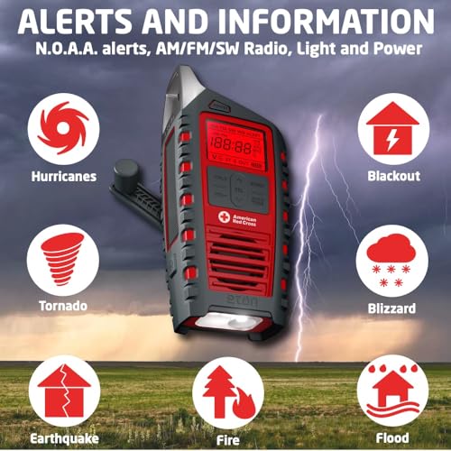 ETON Odyssey Multi-Powered All-Band Bluetooth Emergency Radio with RDS Red - Like New
