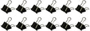 OFFICEMATE BINDER CLIPS,MEDIUM,1-1/4" WIDE,5/8" CAP, 12/BX, BLACK/SILVER - Like New