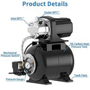 Lanchez 1.6 HP Shallow Well Pump with Pressure Tank B088K62G42 - NEW - Brand New
