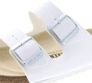 BIRKENSTOCK UNISEX ARIZONA LEATHER SANDALS - SIZE: MEN 4 WOMEN 6 - WHITE/BEIGE - Like New