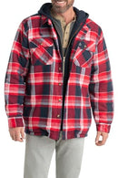 6575 LEGENDARY WHITETAILS MEN'S MAPLEWOOD HOODED SHIRT JACKET RED ROVER PLAID XL - Like New