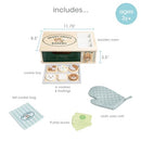 Pearhead Wooden Bakery Play Food Set, 25-Piece Baking Oven Toy - Brand New