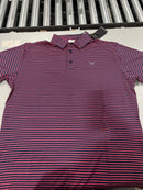 CALLAWAY MEN'S STRIPED PERF GOLF POLO SHIRT SHORT SLEEVE SIZE: MEN L - BLUE/RED - Brand New