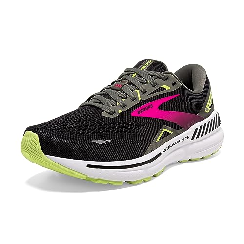 BROOKS WOMEN’S ADRENALINE GTS 23 SUPPORTIVE RUNNING SHOE BLK/GUN/GREEN SIZE 7 - Like New