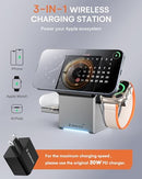 ZEEHOO 3 in 1 Charging Station for Apple, iPhone Mag-Safe QI2 Rotating - Like New
