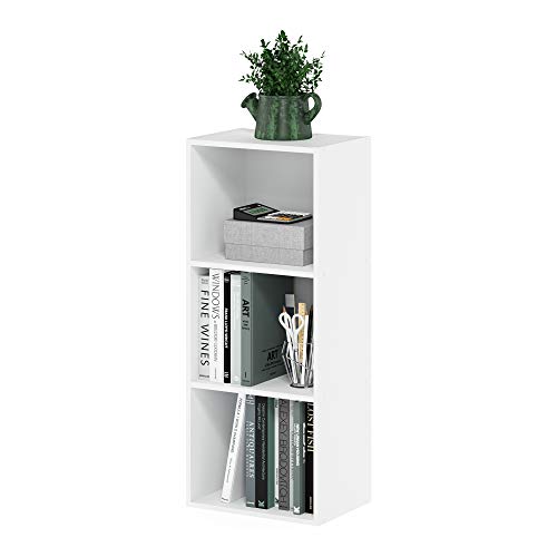 FURINNO LUDER BOOKCASE BOOK STORAGE 3-TIER 11003WH - WHITE - Scratch & Dent
