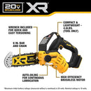 DEWALT 20V MAX PRUNING CHAINSAW 8 INCH BARE TOOL ONLY - YELLOW/BLACK - Like New