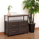 AZL1 LIFE CONCEPT STORAGE DRESSER WITH SHELVES STURDY STEEL FRAME - COFFEE - Like New