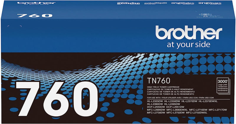 Brother - Genuine TN760 High Yield Black Toner Cartridge - - Scratch & Dent