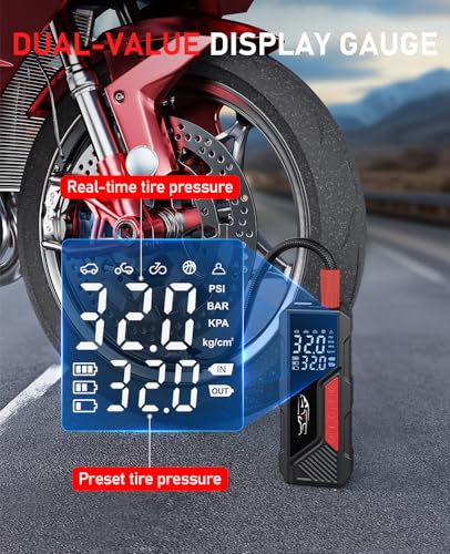 ANESON TIRE INFLATOR PORTABLE AIR COMPRESSOR 150PSI BATTERY CZK-DC04 - BLACK - Like New