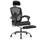 AFO ERGONOMIC OFFICE CHAIR HIGH BACK LUMBAR PILLOW RETRACTABLE FOOTREST - BLACK - Like New