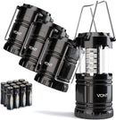 VONT 4 PACK LED CAMPING LANTERN, LED LANTERNS COLLAPSIBLE - 4 PACK BLACK - Like New